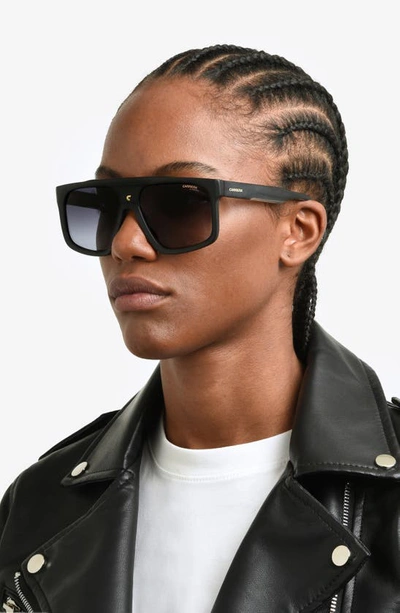 Shop Carrera Eyewear 59mm Flat Top Sunglasses In Matte Black/ Grey Shaded