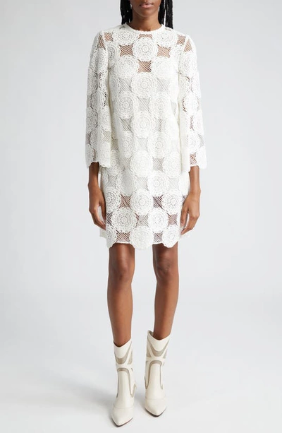 Shop Zimmermann Junie Cotton Lace Tunic Dress In Ivory