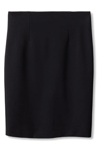 Shop Mango Knit Pencil Skirt In Black