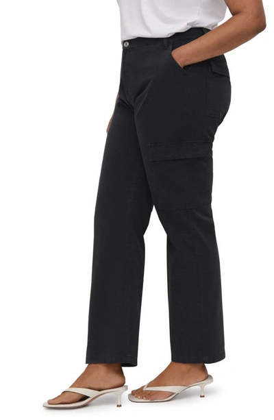 Mango Cargo Straight Leg Jeans In Charcoal