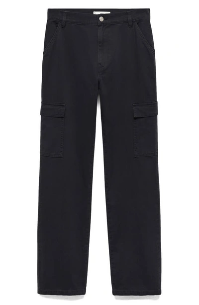 Mango Cargo Straight Leg Jeans In Charcoal