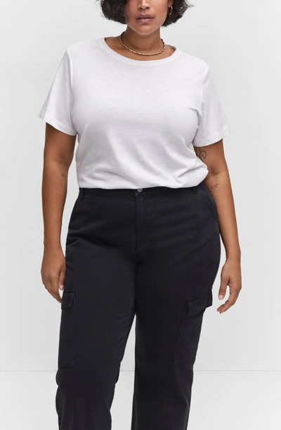 Mango Cargo Straight Leg Jeans In Charcoal