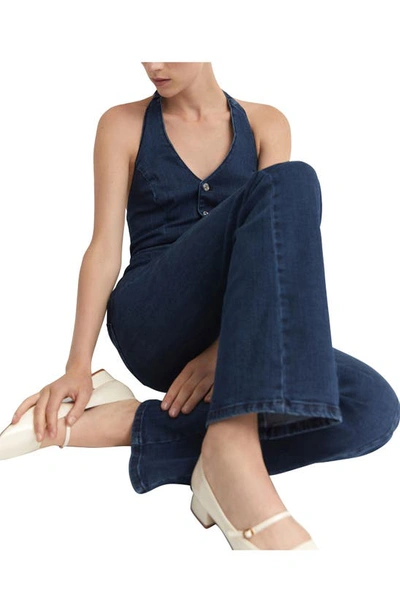 Mango One-piece Suit Dark Blue In Dark Blue