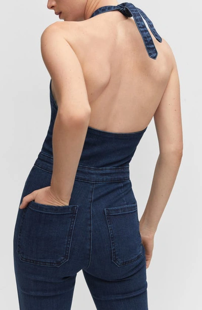 Mango One-piece Suit Dark Blue In Dark Blue