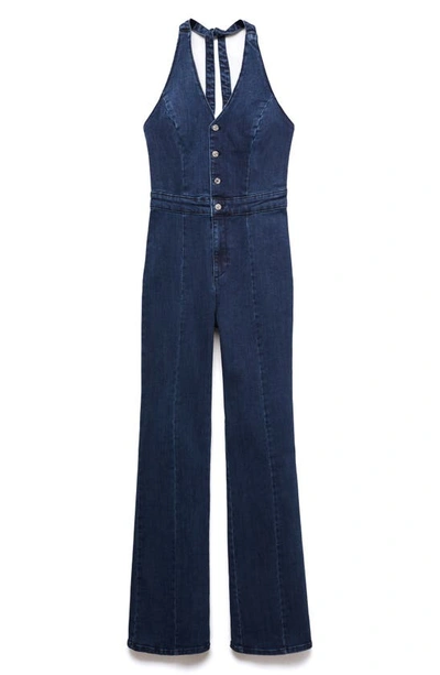 Mango One-piece Suit Dark Blue In Dark Blue