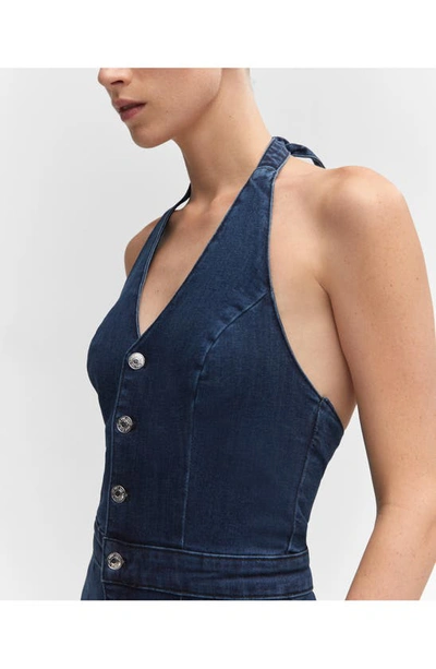 Mango One-piece Suit Dark Blue In Dark Blue
