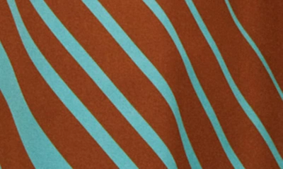 Mango Geo Print High Waist Satin Pants In Turquoise