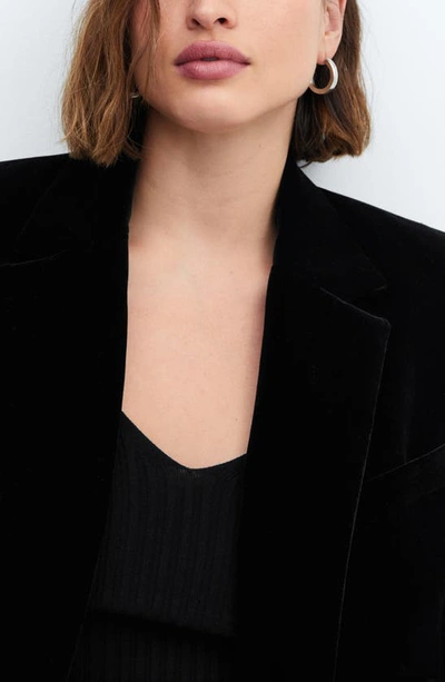 Mango Women's Velvet Bomber Jacket In Black