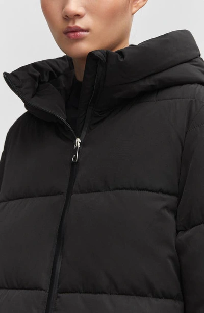 Shop Mango Hooded Water Repellent Puffer Coat In Black