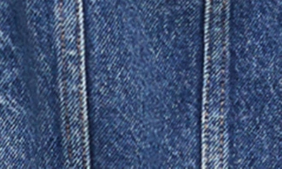 Shop Mango Colorblock Denim Trucker Jacket In Medium Blue