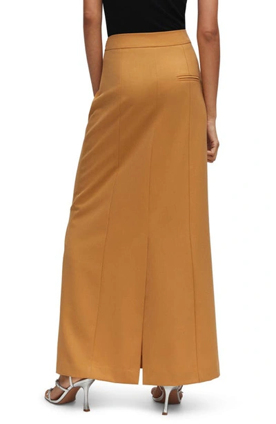 Shop Mango Flowy Maxi Skirt In Ochre