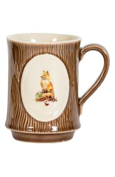 Juliska Forest Walk Set Of 4 Animal Mugs In Walnut/ Cafe Au Lait