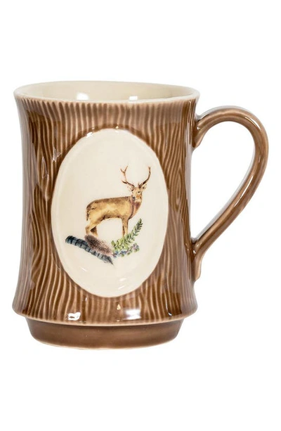 Juliska Forest Walk Set Of 4 Animal Mugs In Walnut/ Cafe Au Lait