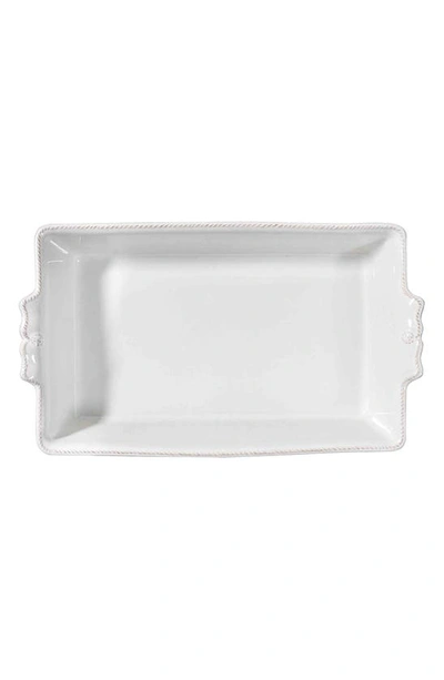 Shop Juliska Berry & Thread 13-inch Rectangular Ceramic Baking Dish In Whitewash