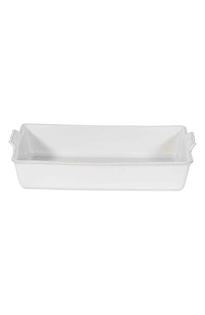 Shop Juliska Berry & Thread 13-inch Rectangular Ceramic Baking Dish In Whitewash