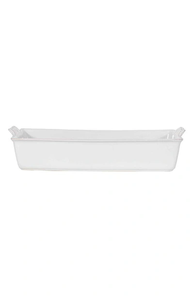 Shop Juliska Berry & Thread 13-inch Rectangular Ceramic Baking Dish In Whitewash