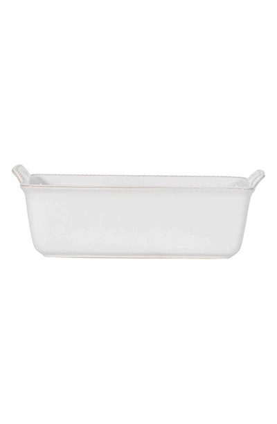 Juliska Berry & Thread Ceramic Loaf Pan In Whitewash
