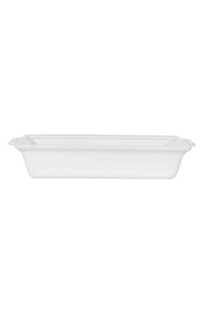 Juliska Berry & Thread 13-inch Rectangular Ceramic Baking Dish With Lid In Whitewash