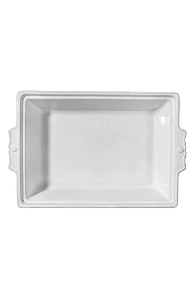 Shop Juliska Berry & Thread 13-inch Rectangular Ceramic Baking Dish With Lid In Whitewash