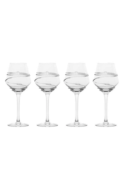 Shop Juliska Chloe Set Of 4 Stem White Wine Glasses Gift Box In Clear