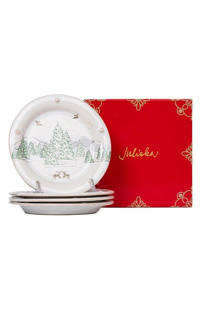 Juliska Assorted North Pole 4-piece Cocktail Plate Set In Multi