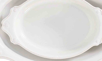 Shop Juliska Berry & Thread Set Of 2 Oval Ceramic Baking Dishes In Whitewash