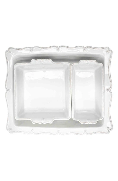 Shop Juliska Berry & Thread Set Of 3 Ceramic Baking Dishes In Whitewash