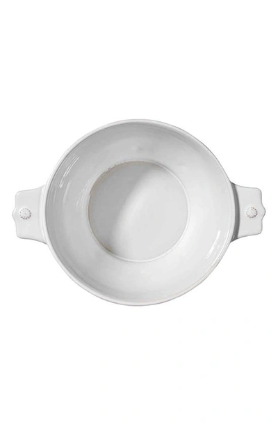 Juliska Berry & Thread Ceramic Casserole Dish With Lid In Whitewash