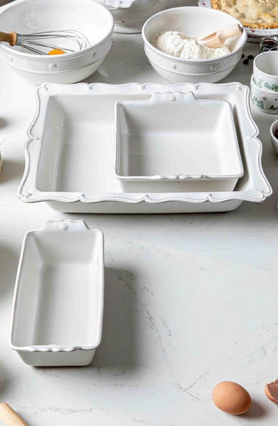 Shop Juliska Berry & Thread Set Of 3 Ceramic Baking Dishes In Whitewash