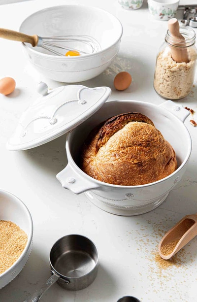 Juliska Berry & Thread Ceramic Casserole Dish With Lid In Whitewash