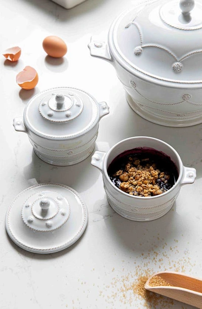 Shop Juliska Berry & Thread Mini Ceramic Baking Dish With Lid In Whitewash