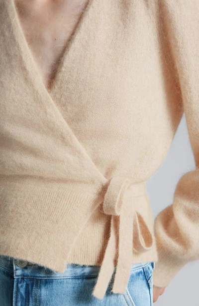 Shop & Other Stories Merino Wool & Mohair Blend Wrap Cardigan In Beige Dusty Light