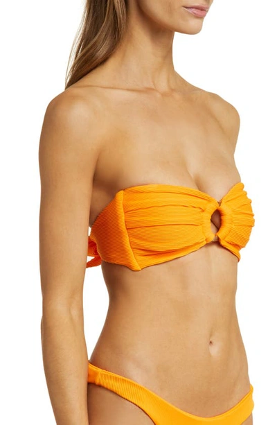 Shop Kulani Kinis Strapless Bandeau Bikini Top In Papaya Rib