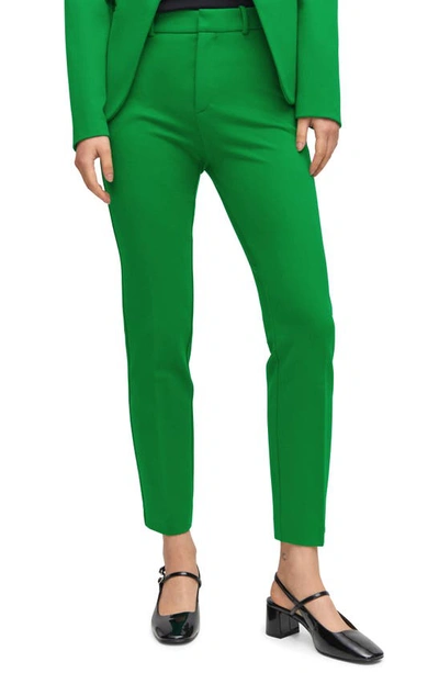 Shop Mango Rome Knit Straight Leg Pants In Green