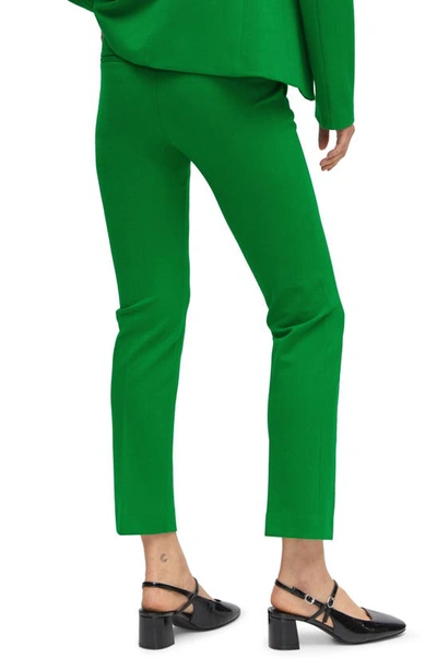 Shop Mango Rome Knit Straight Leg Pants In Green