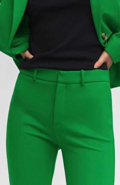 Shop Mango Rome Knit Straight Leg Pants In Green