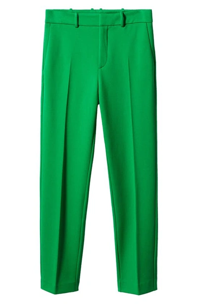 Shop Mango Rome Knit Straight Leg Pants In Green