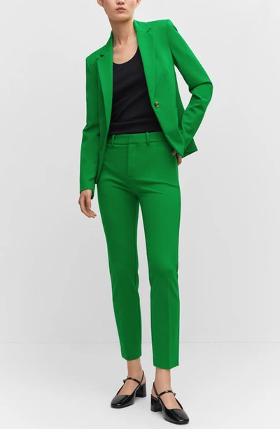 Shop Mango Rome Knit Straight Leg Pants In Green