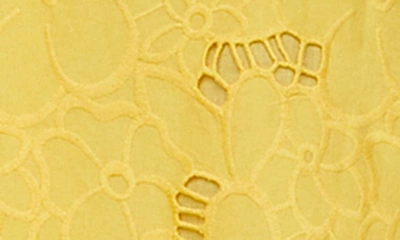 Shop Mango Openwork Detail Scallop Hem Cotton Minidress In Yellow