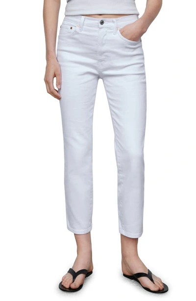 Shop Mango Slim Fit Crop Pants In White