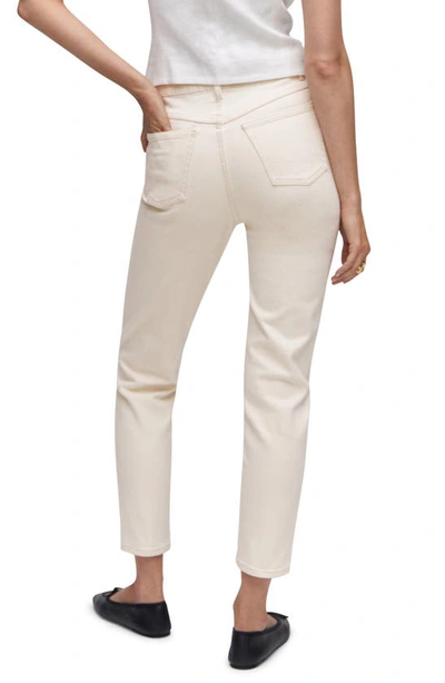 Shop Mango Comfort High Waist Straight Leg Mom Jeans In Off White