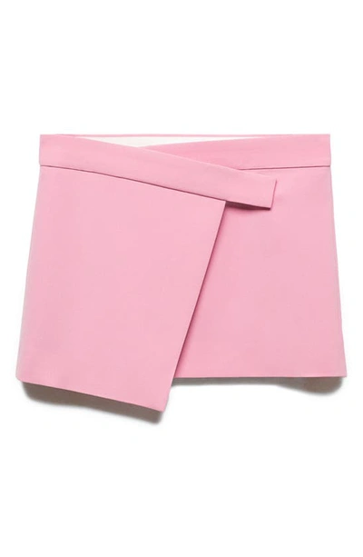 Shop Mango Wrap Miniskirt In Fuchsia