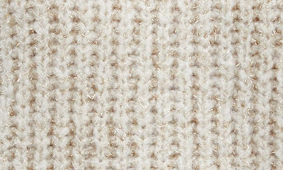 Mango Metallic Rib Sweater In Ecru