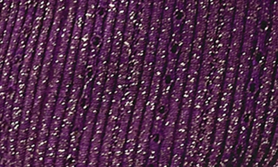 Shop Mango Flare Metallic Knit Pants In Purple