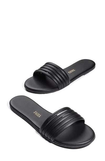Tkees Serena Leather Slides In Black