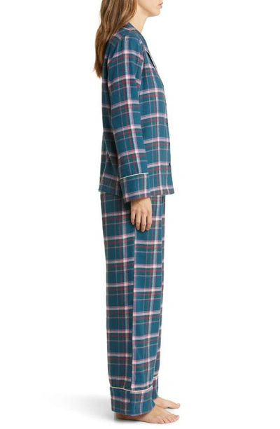 Shop Nordstrom Cozy Chic Print Flannel Pajamas In Blue Ceramic Nina Plaid
