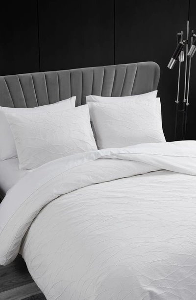 Shop Vera Wang Abstract Crinkle Comforter & Shams Set In Off White