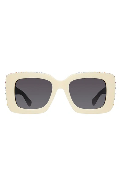 Shop Kurt Geiger 52mm Square Sunglasses In Bone/ Gray Gradient