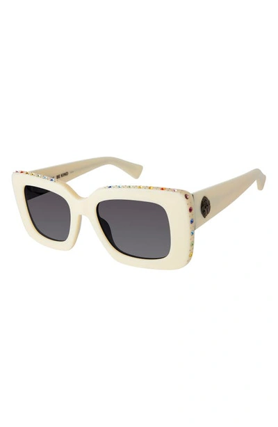 Shop Kurt Geiger 52mm Square Sunglasses In Bone/ Gray Gradient