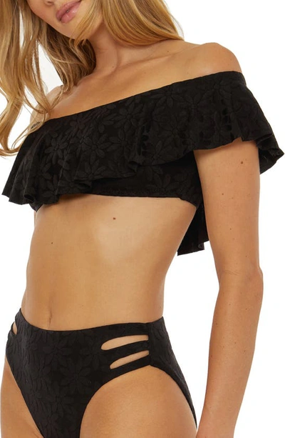 Shop Trina Turk Joplin Off The Shoulder Bandeau Bikini Top In Black